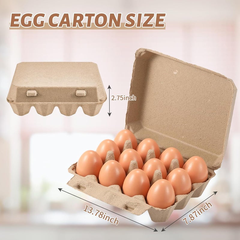 Poreids 30 Pack Egg Cartons Bulk - 3×4 Style Reusable Cardboard Cartons 12 Count, Dozen Chicken Egg Crates - Image 4